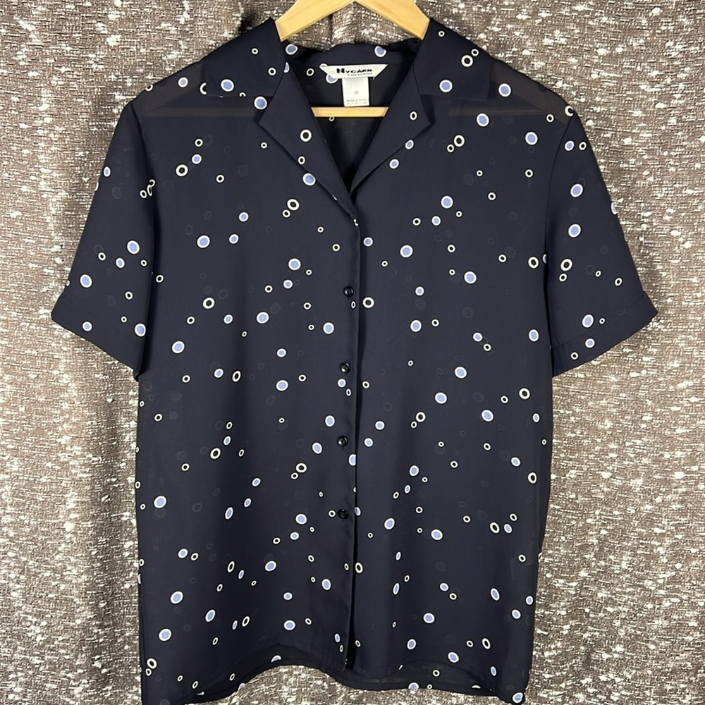 Vintage Peter Nygard Circle Bubbles Shear Button Up Shirt
